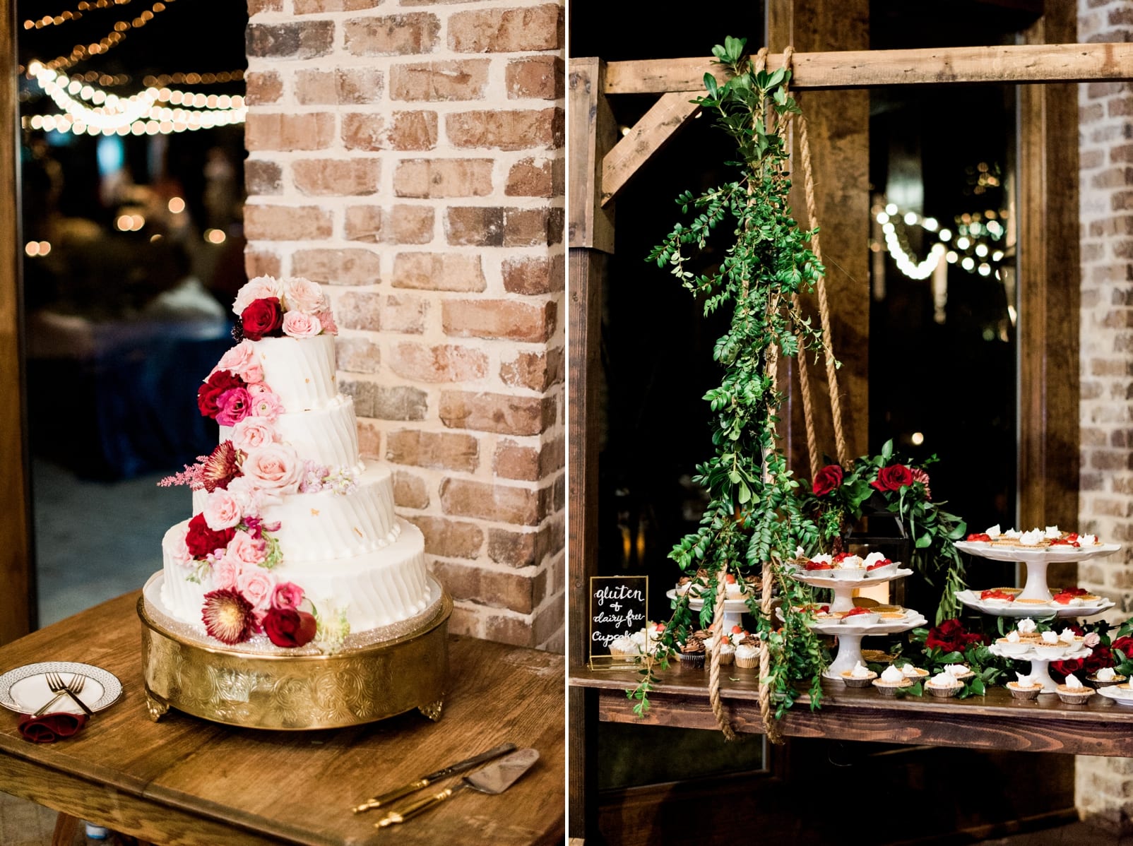 sutherland estate wedding photographer wedding cake with flowers inspiration hanging table at wedding dessert table inspiration photo