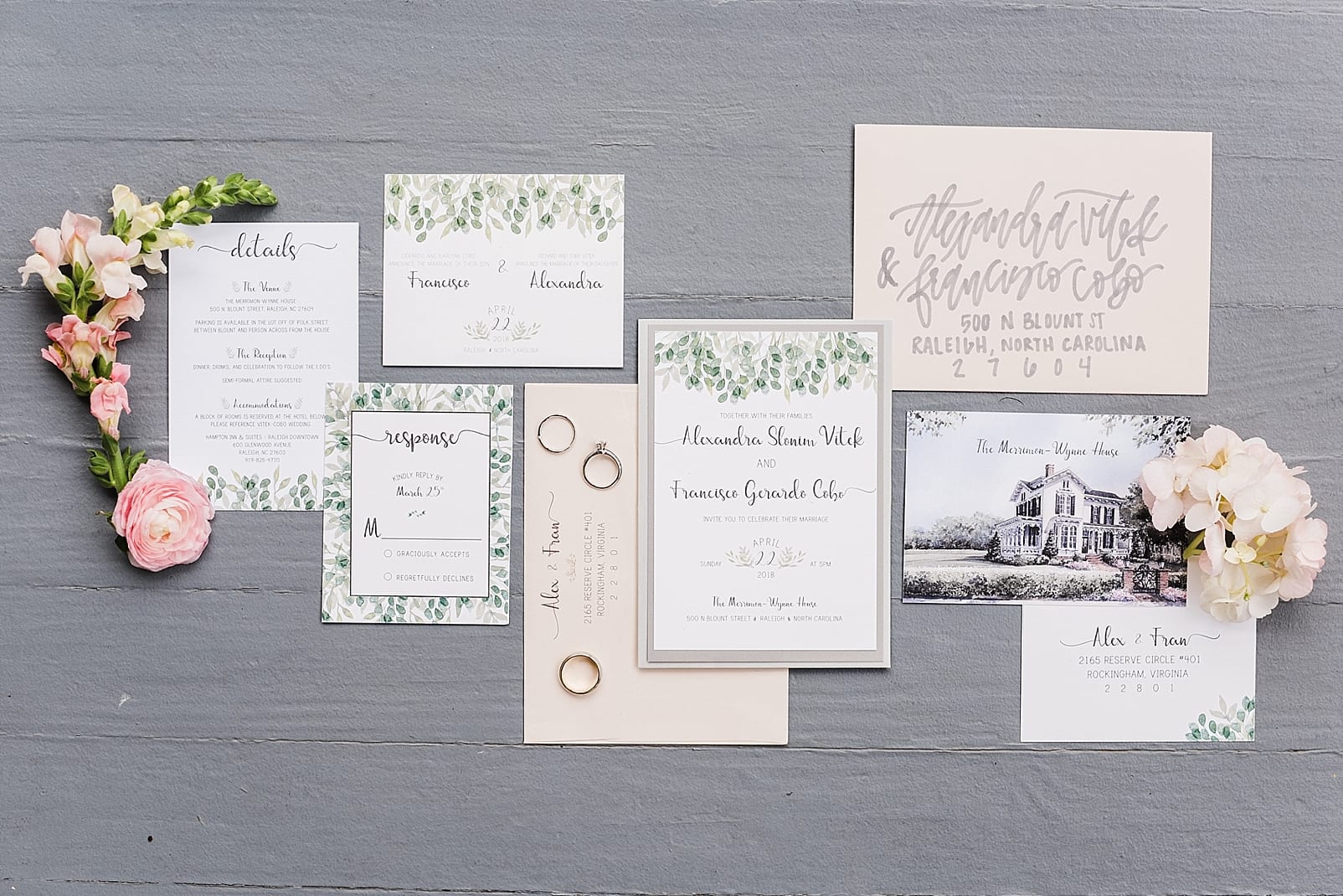 raleigh wedding photographer spring wedding invitations invitations with greenery merrimon wynne weddings photo