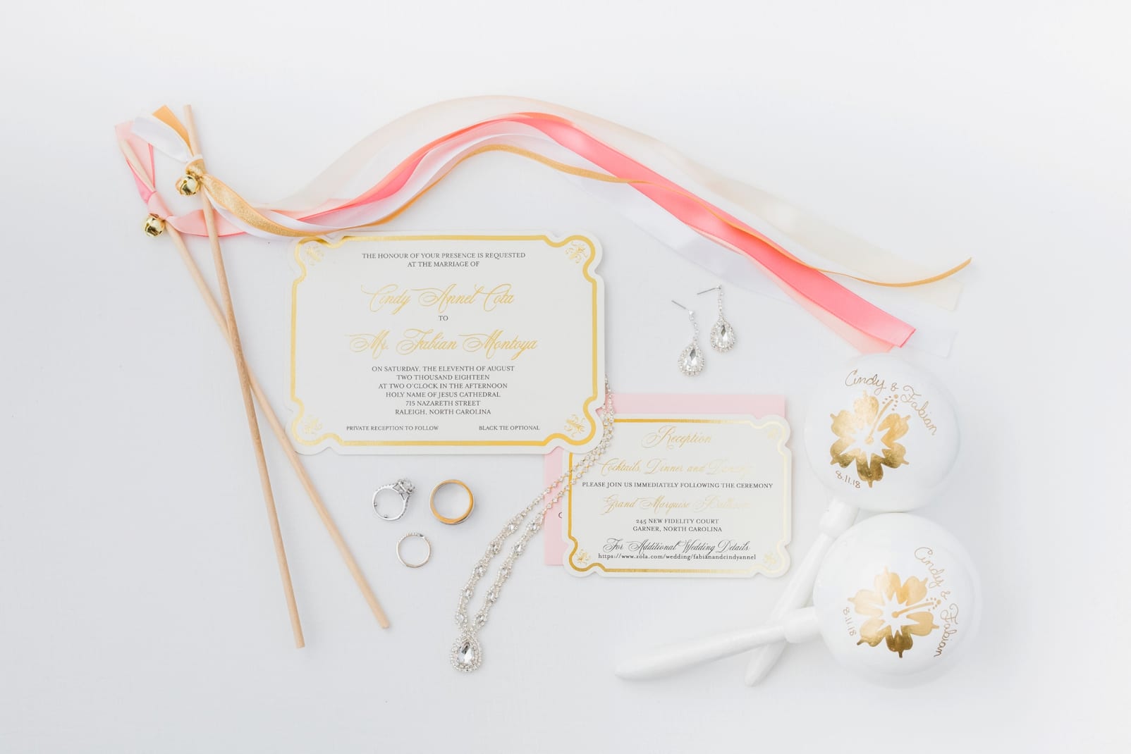 Theresa Jatko Designs wedding invitation suite with maracha favors photo