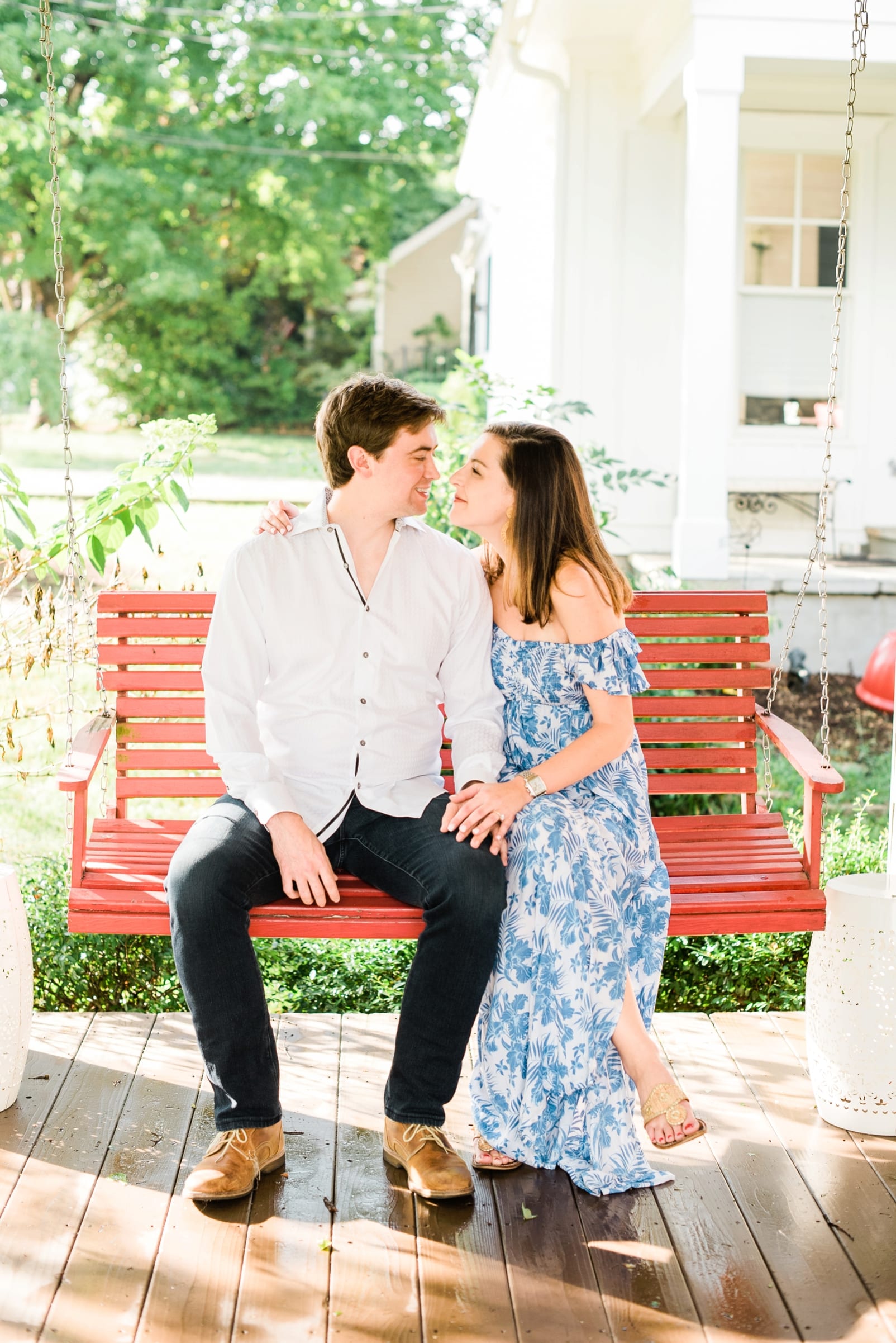 5 points at home engagement session in raleigh photo