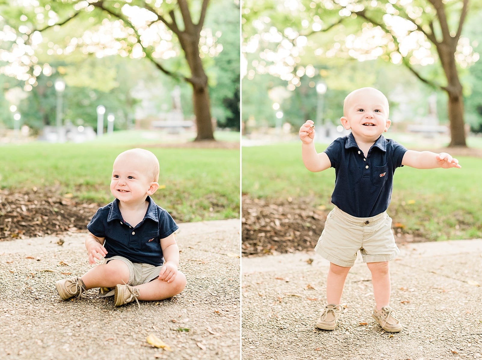 NC capitol grounds downtown Raleigh one year old boy photo session photo