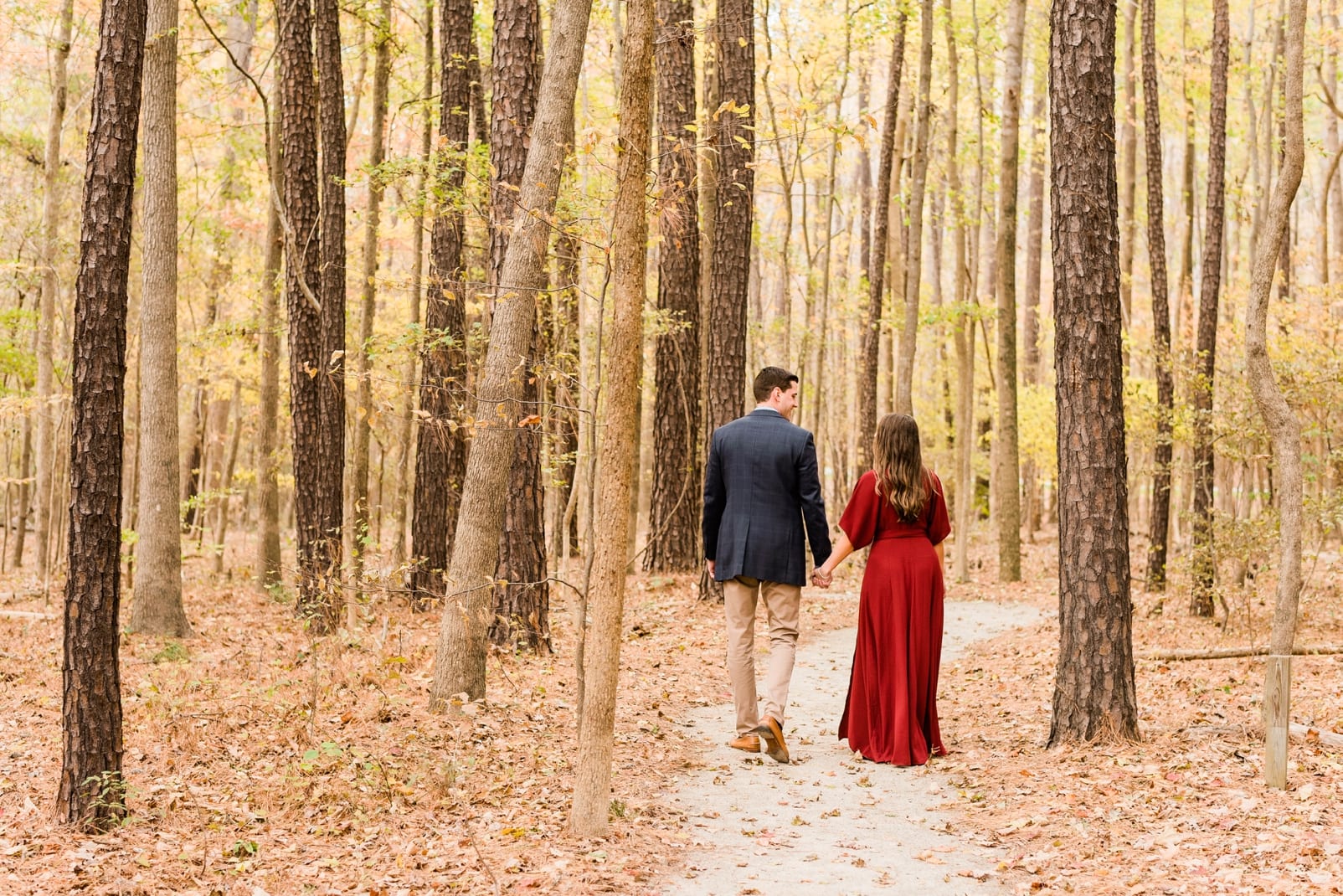 Raleigh fall engagement session photo